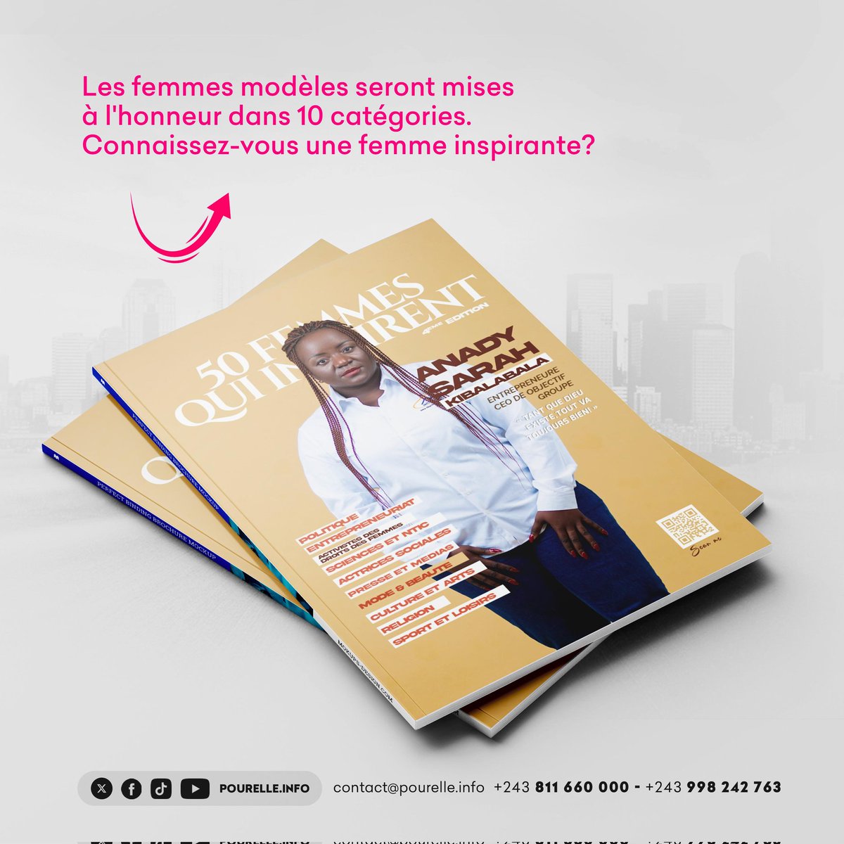 POURELLE.INFO (@pourelleinfo1) on Twitter photo #FemmesQuiInspirent
Faites-nous connaître celles qui méritent d'être mises à l'honneur dans notre Palmarès des 50 Femmes Inspirantes ! <a href="/AfricanewsJ/">AfricaNews Médias Rdc</a>
<a href="/mbotecd/">MBOTE</a> <a href="/Anadysarahoff/">Anady-Sarah Nadya Kibalabala Officiel</a>
Vos suggestions sont précieuses !" <a href="/Pourelleinfo1/">POURELLE.INFO</a> @maguy_mbuku <a href="/FirstBankDRC/">FirstBank DRC</a> <a href="/christianmukay1/">christian mukaya</a> #FemmesQuiInspirent
Faites-nous connaître celles qui méritent d'être mises à l'honneur dans notre Palmarès des 50 Femmes Inspirantes ! <a href="/AfricanewsJ/">AfricaNews Médias Rdc</a>
<a href="/mbotecd/">MBOTE</a> <a href="/Anadysarahoff/">Anady-Sarah Nadya Kibalabala Officiel</a>
Vos suggestions sont précieuses !" <a href="/Pourelleinfo1/">POURELLE.INFO</a> @maguy_mbuku <a href="/FirstBankDRC/">FirstBank DRC</a> <a href="/christianmukay1/">christian mukaya</a>