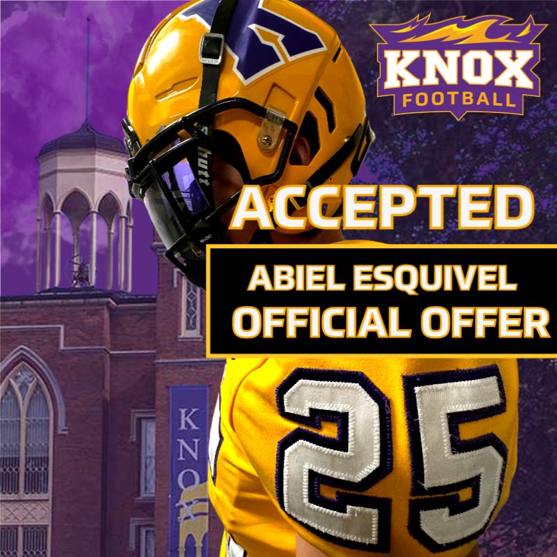 After conversation with <a href="/CoachDomParello/">Dom Parello ‘19</a> i am blessed to receive my first official offer from <a href="/FB_KnoxCollege/">Knox College Football</a> <a href="/johnmhurst/">John Hurst</a>  <a href="/LetoFalconsFB/">Leto Falcons Football</a> <a href="/APLetoHigh/">Leto High School</a> #AGTG