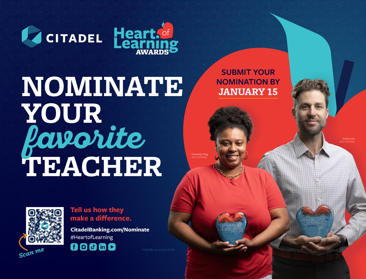 MCIU's tweet photo. Help us celebrate an outstanding teacher in Montgomery County! ๐
Citadel Credit Union honors exceptional educators with the Heart of Learning Award. Winners get $80K in grants & prizes + a glass heart trophy!
Nominate by Jan 15: https://t.co/yMGrsCpgxb
#HeartOfLearning #MCIU https://t.co/4P0tCiv5Gl