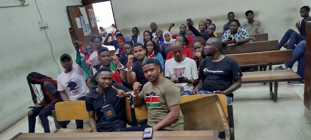 PSJC_WG's tweet photo. The 13 Comrades from Mombasa who were arrested have been released on cash bail of Kshs 5,000 with one surety and to report back on 12th feb for mention. They were charged with "unlawful assembly." Aluta continua.. #EndAbductionsKE @CoastRights @AmkeniC @PSJC_WG @BlessingFaithKE https://t.co/S4lSIGIgSe