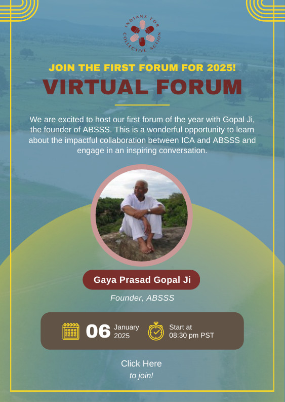 🌟 Join ICA Virtual Forum 2025! 🌟

Hear Gopalji's inspiring story of uplifting communities &amp; updates from ICA President.

📅 Jan 6, 8:30 PM PST | Jan 7, 10:00 AM IST
🔗 Join: us02web.zoom.us/j/83772225772
📄 Flyer: icaonline.org/resources/asse…

#ICAVirtualForum2025 #CommunityService #ICA