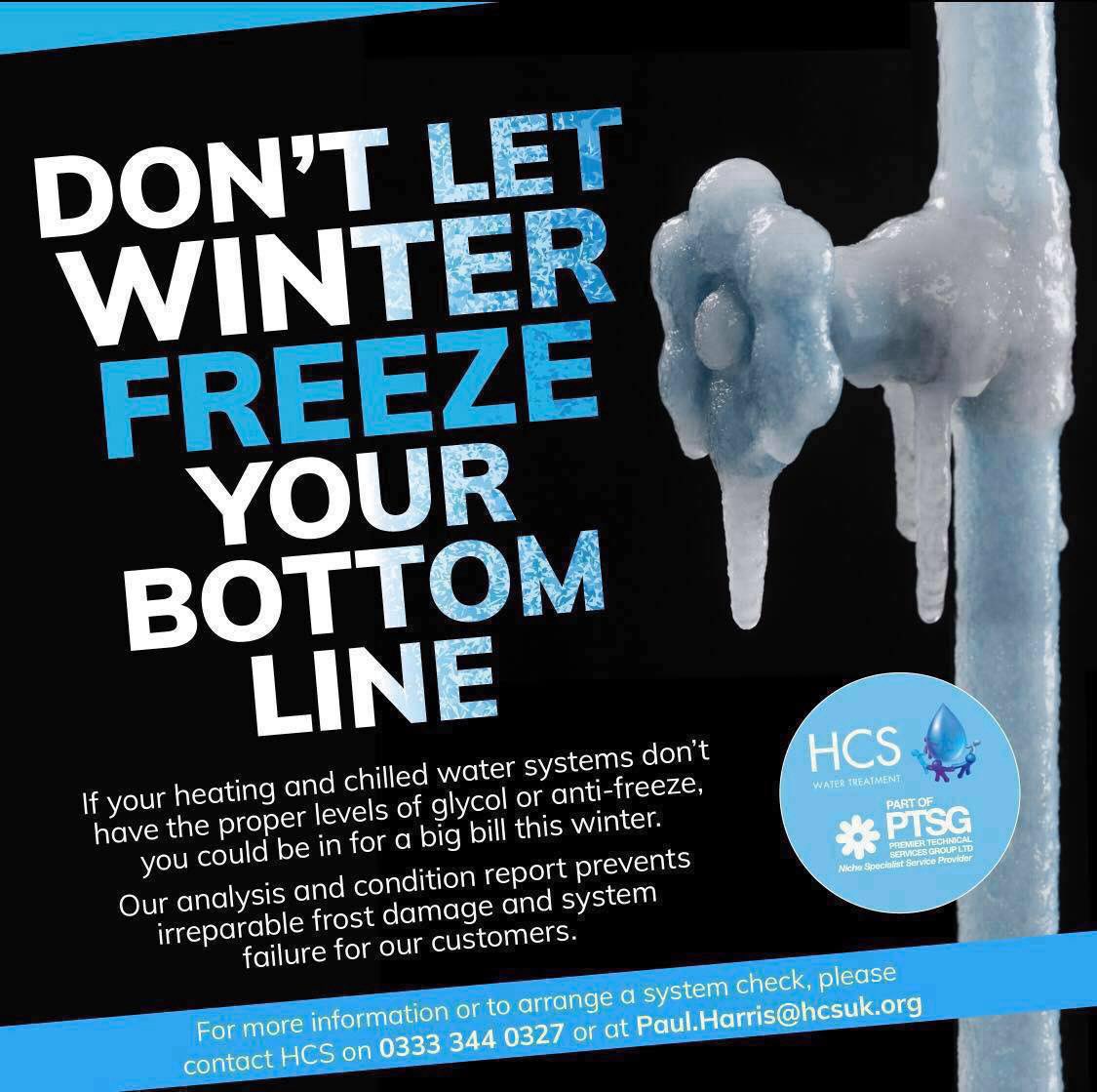 Avoid Costly Winter Breakdowns!
Frozen pipes and system failures are avoidable! HCS Water Treatment ensures your heating and chilled water systems are winter-ready with precise glycol/anti-freeze level checks. Protect your systems—book a consultation now!