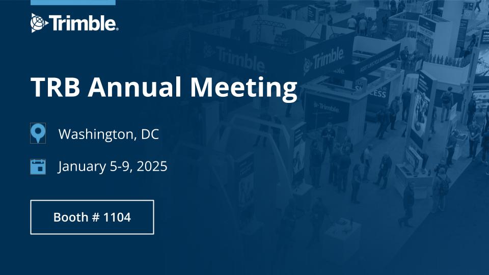 Trimble_ALM's tweet image. Meet Trimble at the #TRB Annual Meeting from Jan 5-9 in Washington, DC.

Modernize your #Transportation operations with digital workflows that improve team coordination &amp;amp; end data silos. 

Stop by Booth #1104 for a #TrimbleUnity demo:
- Mon, 1/6 at 3pm
- Tues, 1/7 at 10am