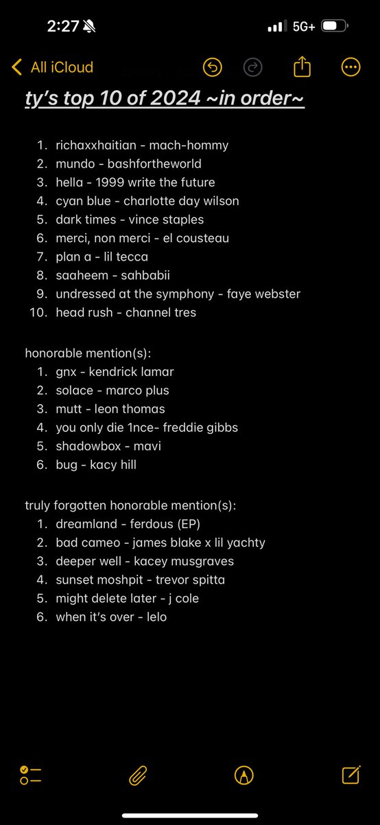 if any1 cared, here r a list of albums i thoroughly enjoyed this year (2024)