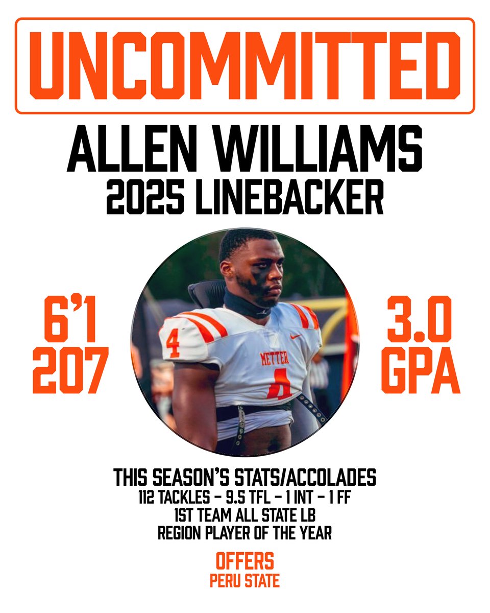Check Out Uncommitted LB <a href="/allen4williams4/">Allen “MainS̷t̷r̷i̷k̷e̷r̷” Williams 25’✟</a> 
<a href="/RecruitGeorgia/">Recruit Georgia</a>