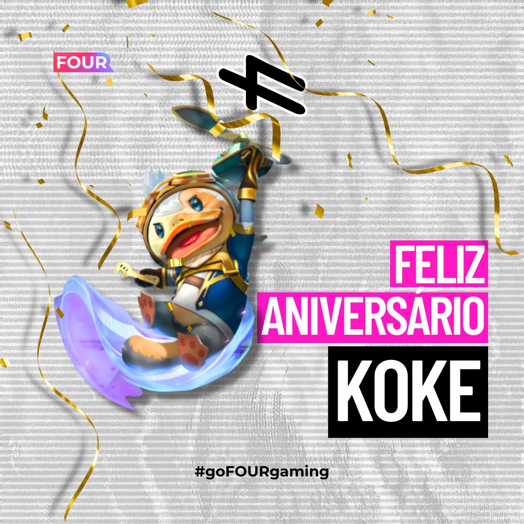 FOURGamingBR's tweet photo. 🎉Dia de Festa na #FOURgaming🎉
Hoje é o aniversário do ídolo de um dos ídolos do cenário de TFT
Uma pessoa amada por todos dentro das filas rankedas 👀
Parabéns para o #FOURplayer @koke_tft 🥳
Deixe sua mensagem para ele aqui
👇
#goFOURgaming https://t.co/Uyd9Mx7ukT