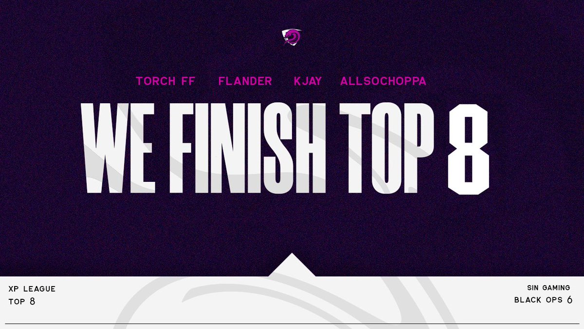 Huge shoutout to the boys as we finish Top 8 in the first season of <a href="/XP_Leagues/">XP League</a>! 
Amazing start to BO6🔥💜

<a href="/AllSoChoppa/">Kyler Romero</a> 
<a href="/FF_Torch/">TorchFF</a> 
<a href="/kjkills_/">KJ</a> 
<a href="/Flander_/">Flander</a>