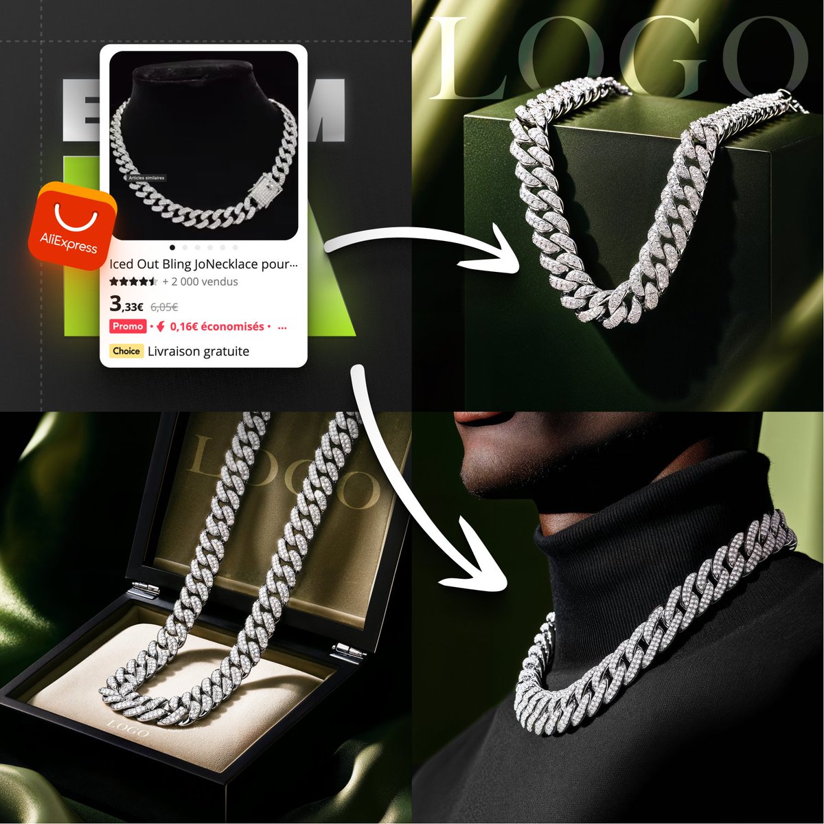 ✨ 100% IA, La dinguerie, c'est trop là !! 🤣

Inspiration GUCCI pour un collier Aliexpress.... 😮‍💨  Vidéo ce WE les p'tits potes 👀

Commente "POULET" + RT + LLIKE et je t'envoie la recette + prompts directement en dm.

⚠️ Tu dois être abonné pour que je puisse te dm