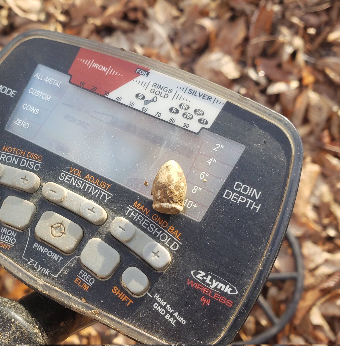 alsmith023's tweet photo. Great way to start the new year. Civil War St Louis Arsenal pistol bullet. #civilwar #metaldetecting https://t.co/gvWdxdL2ab