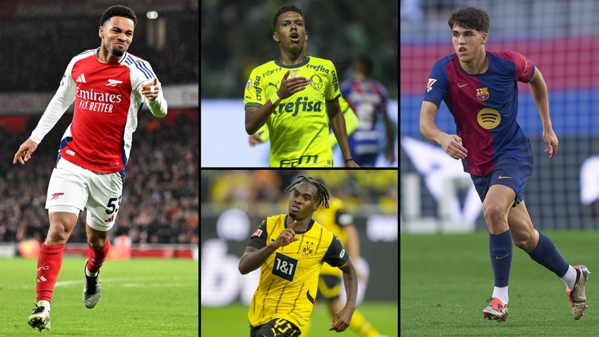 theScore (@thescore) on Twitter photo Estevao 🇧🇷
Ethan Nwaneri 🏴
Pau Cubarsi 🇪🇸
The 25 most exciting young footballers to watch in 2025. thesco.re/4fLIEAK
(via <a href="/GianlucaNesci/">Gianluca Nesci</a> & <a href="/DanielJRouse/">Daniel Rouse</a>) Estevao 🇧🇷
Ethan Nwaneri 🏴
Pau Cubarsi 🇪🇸
The 25 most exciting young footballers to watch in 2025. thesco.re/4fLIEAK
(via <a href="/GianlucaNesci/">Gianluca Nesci</a> & <a href="/DanielJRouse/">Daniel Rouse</a>)