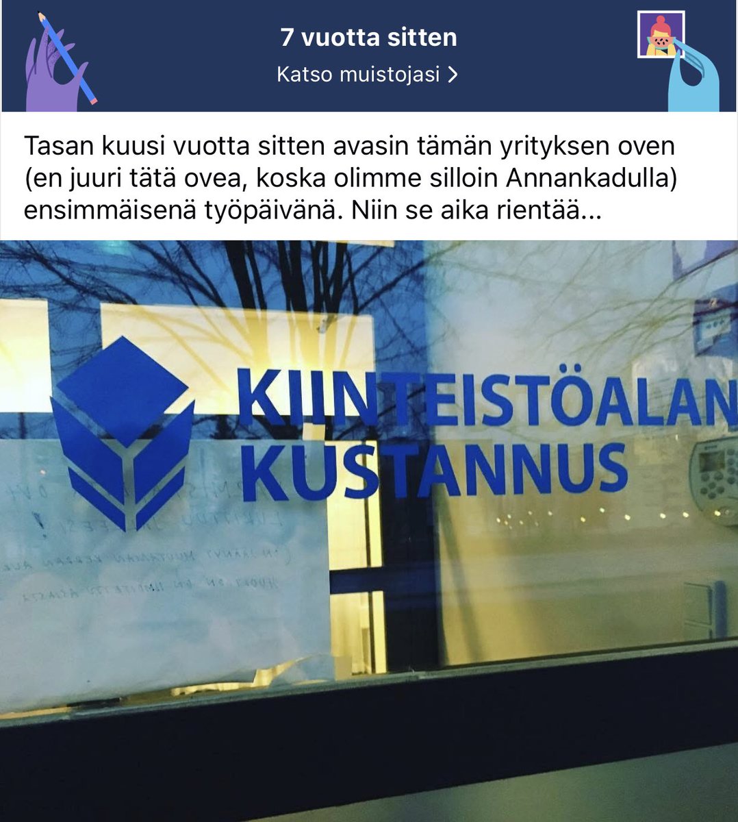 Facebook muistutti, että tänään tästä päivästä jo 13 vuotta eli Kiinteistöliittoyhteissössä on pian 10 vuotta täynnä. 😊 Välillä kävin reilut 3 vuotta muualla ja joulukuussa 2022 palasin takaisin <a href="/Kiinteistoala/">Kiinteistöliitto</a> yhteisöön.