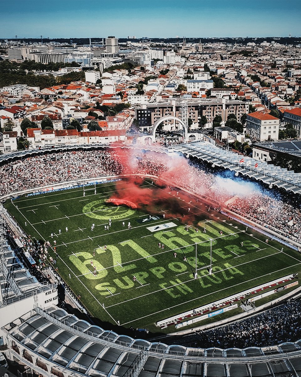UBBrugby's tweet photo. Quelle année 🤩 !

En 𝟐𝟎𝟐𝟒, vous avez été 𝟔𝟐𝟏 𝟔𝟑𝟎 𝐬𝐩𝐞𝐜𝐭𝐚𝐭𝐞𝐮𝐫𝐬 à domicile, que ce soit à Chaban ou au Matmut Atlantique.

Encore et toujours, le plus grand public de rugby au monde : vous êtes notre fierté ! 🥰 

#iloveubb https://t.co/52o58806f7