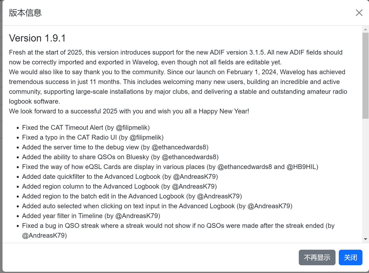 Updated to 1.9.1!
#Wavelog
