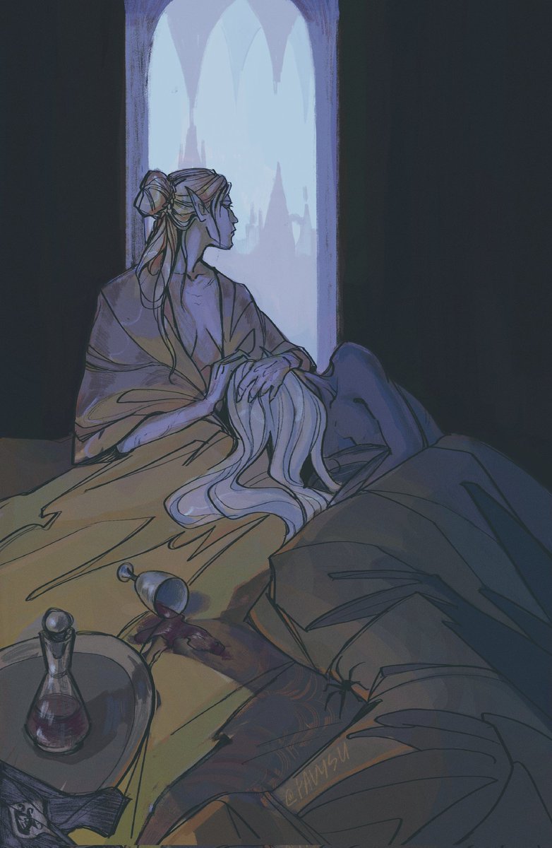 ravysuu's tweet photo. my piece for @bg3womenswrongs zine #minthara https://t.co/Bc09J4CTnp