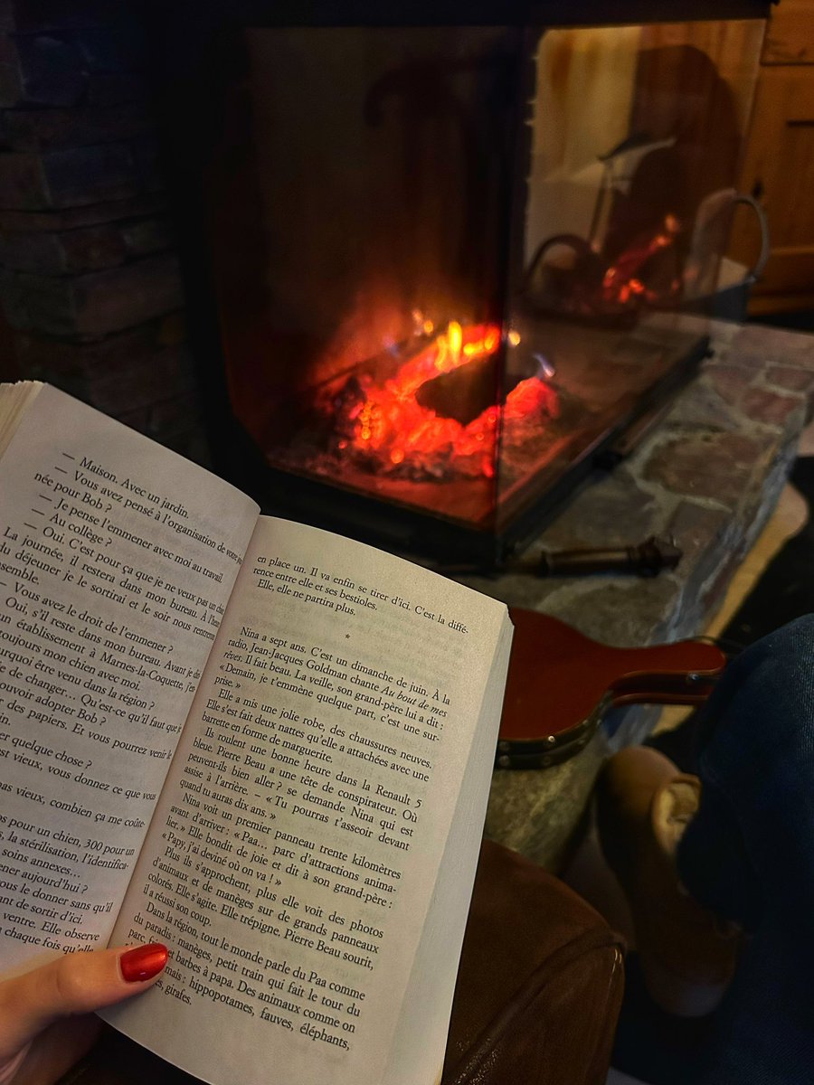 Bonheur simple : la lecture au coin du feu.