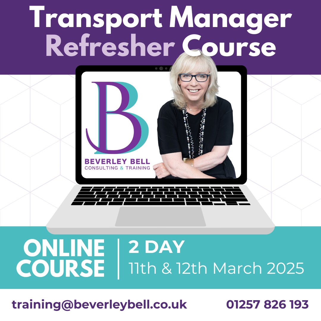 beverleybellCT's tweet photo. Not found a Transport Manager Refresher Course nearby you? Beverley Bell Training is delighted to offer an online course, of the 2-day Transport Manager Refresher Course in March!
Book now at:
https://t.co/krHsdNNFZm
Contact us: 
01257 826193 
training@beverleybell.co.uk https://t.co/ME3UP7cSHL