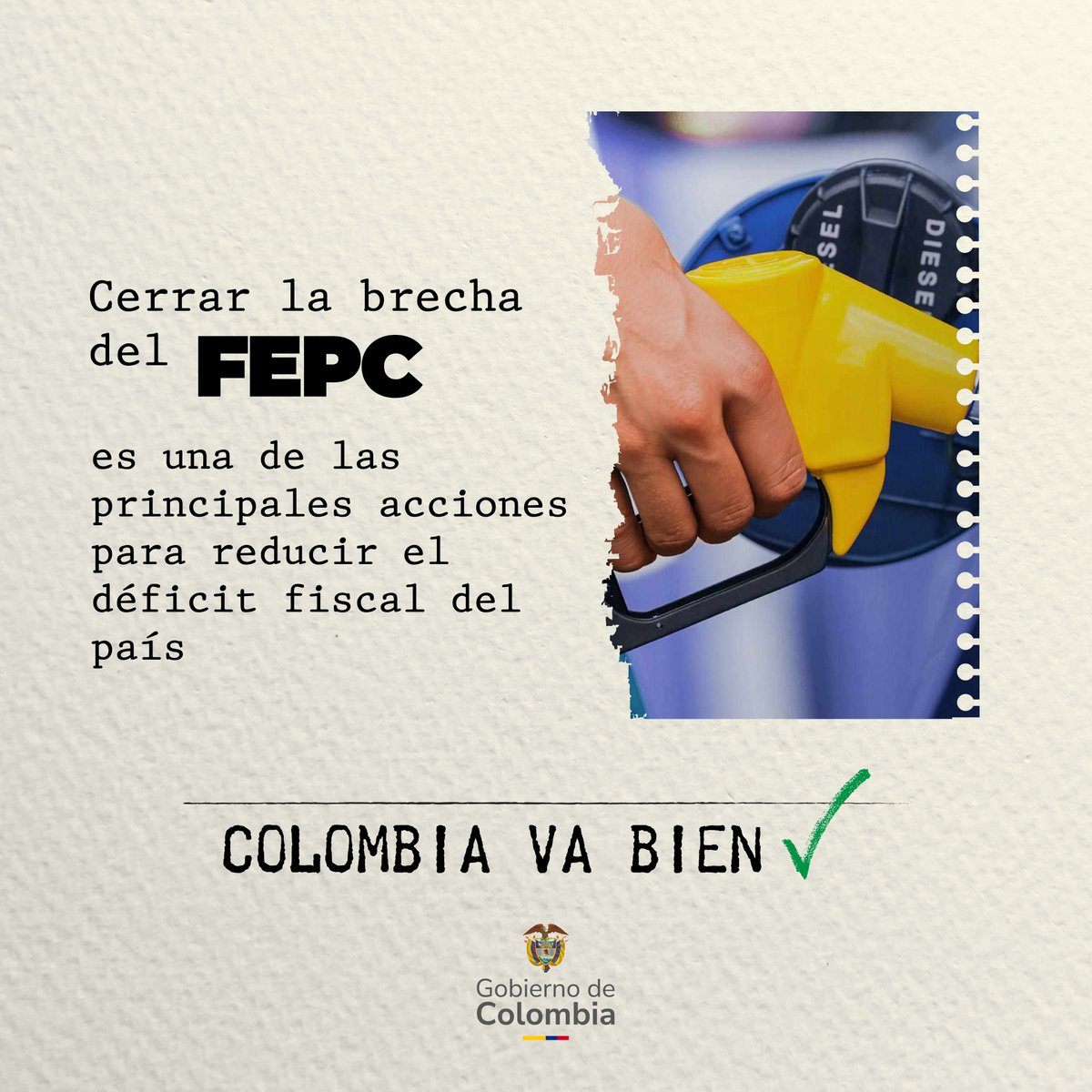 MinHacienda's tweet photo. #ColombiaVaBien🇨🇴 gracias a la reducción del déficit del Fondo de Estabilización de Precios de los Combustibles, que pasó de $20,5 billones en 2023 a $10,5 billones en 2024. 

Un logro que fortalece las finanzas de la Nación, resultado de los ajustes en el ACPM y la gasolina. https://t.co/slfM3J8iom