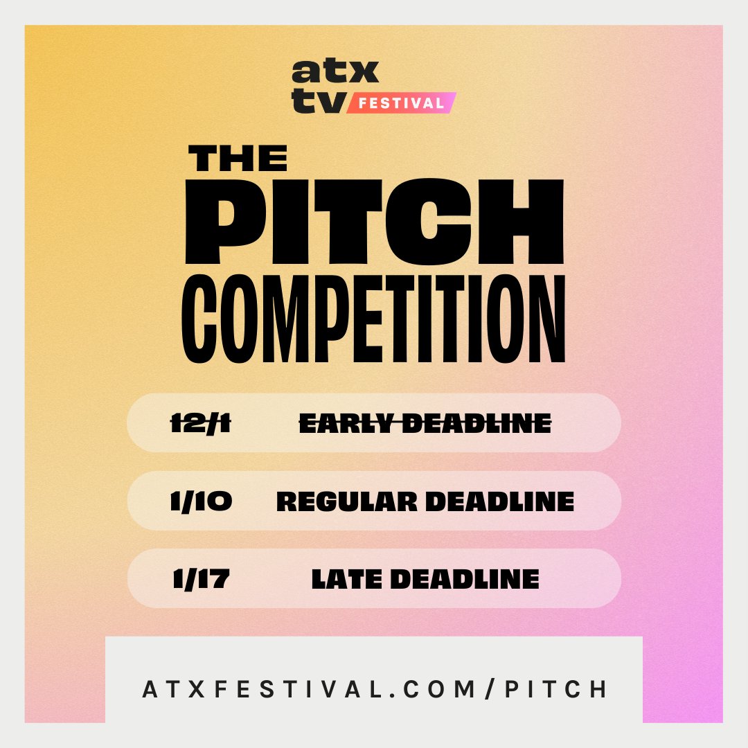 ATXFestival's tweet image. OK you had yesterday to recover from ringing in the New Year, now get on those resolutions and WRITE (so you can enter our Pitch Competition): atxfestival.com/pitch