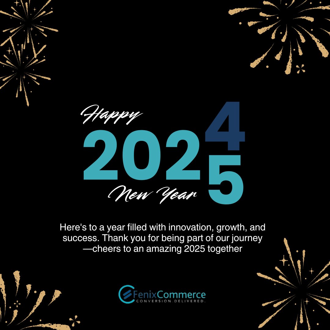 FenixCommerce's tweet image. We hope everyone had a joyful and restful holiday season! As we step into 2025, we’re excited for the opportunities ahead and can’t wait to share what’s in store. 

Here’s to a successful and innovative year together—Happy New Year from all of us at FenixCommerce!
#HappyNewYear