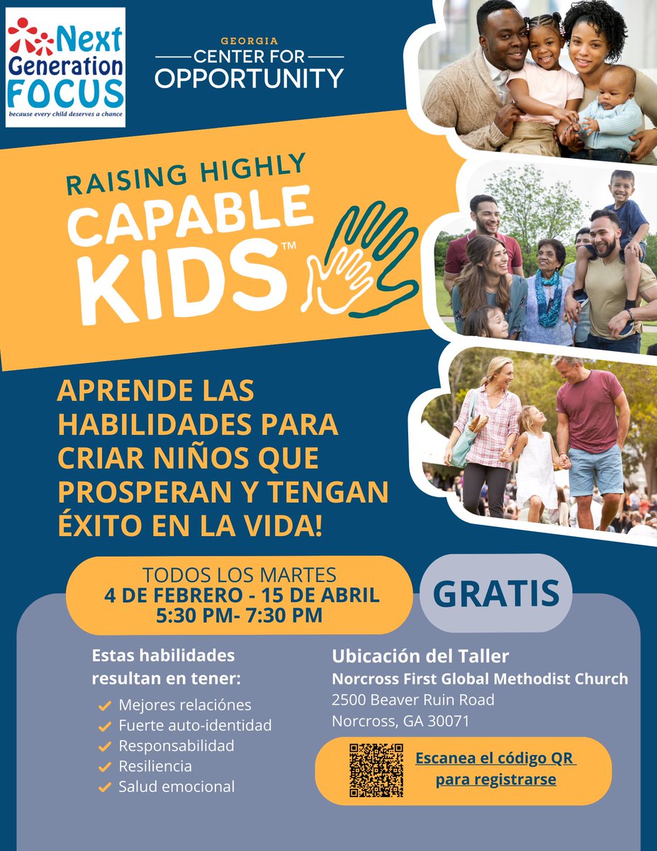 NextGenFocus's tweet image. Learn how to support successful children for FREE😆🏡🧑‍🧑‍🧒‍🧒 Scan the QR code to sign up! Limited space available😮

#success #gwinnett #forsyth #virtual #capable #kids #skills