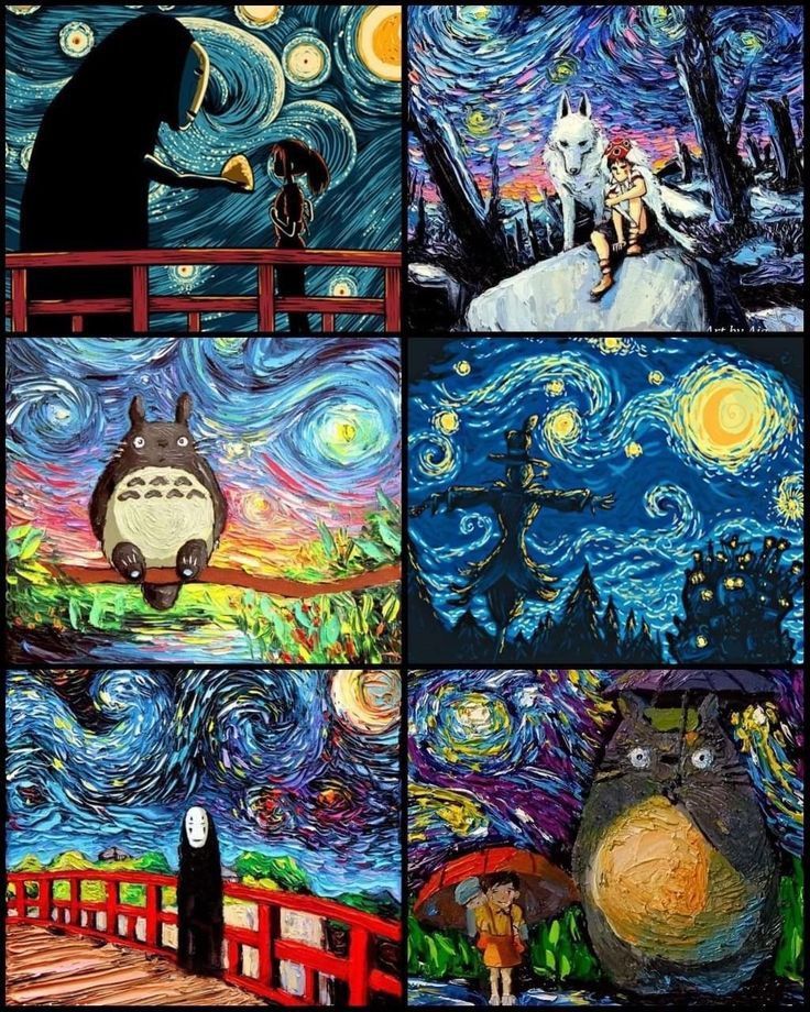 Ghibli - Starry night (Van Gogh)