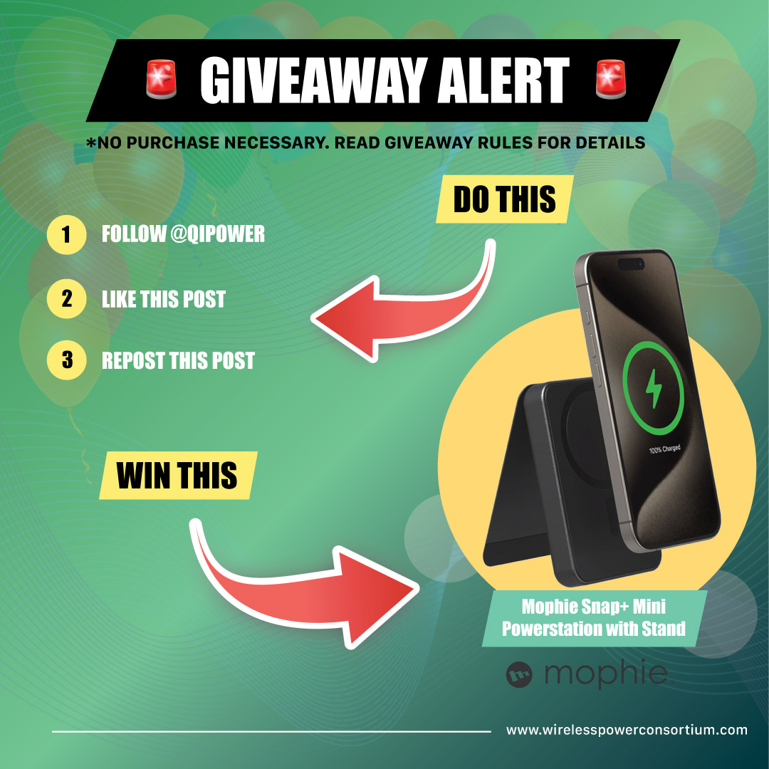 qipower's tweet image. 🚨 New Year, New Qi2 GIVEAWAYS 🚨  

Enter for Your Chance to Win a FREE @mophie 
Snap+ Powerstation With Stand with Qi2.

See rules for more details (smartphone not included): wirelesspowerconsortium.com/sweepstakes/ #Giveaway #Sweepstakes #tech #CES2025