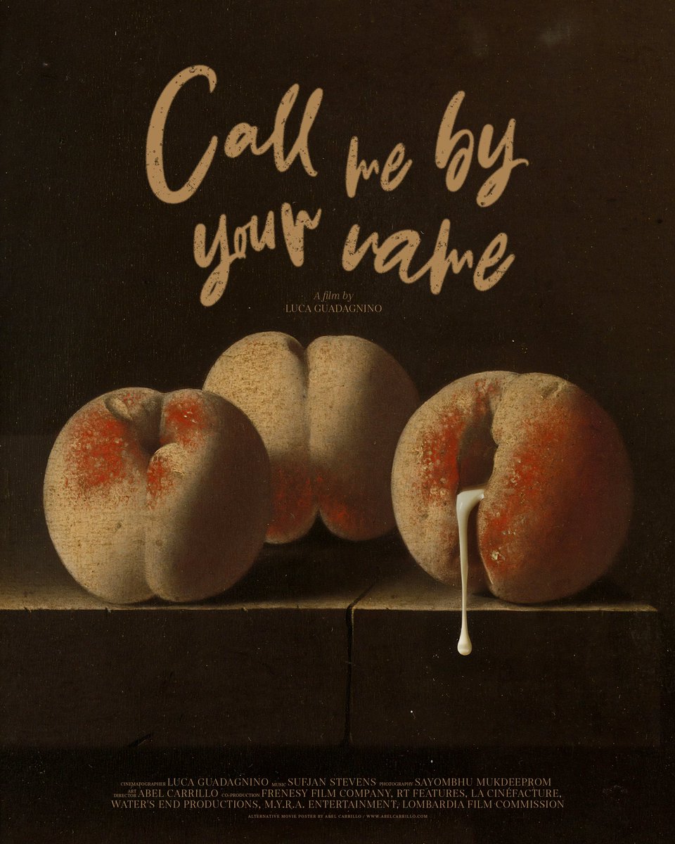 Abelcarri's tweet photo. Alternative movie poster "Call me by your name" a film by Luca Guadagnino.
#alternativeposter #movieposter #filmposter #callmebyyourname #alternativefilmposter
#alternativemovieposter #fanposter https://t.co/0qgIaMBr0k