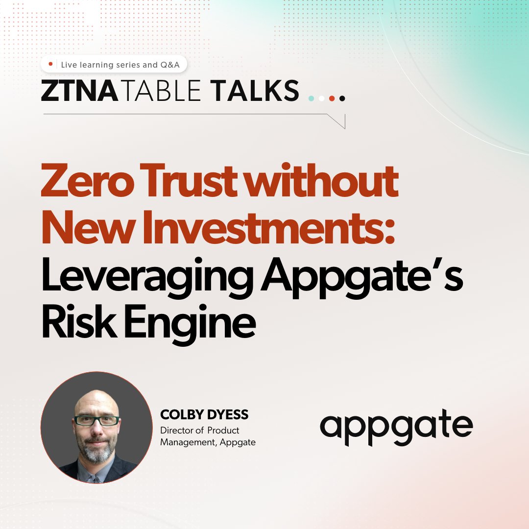 AppgateSecurity's tweet image. #ZeroTrust without the price tag? Join our first #TableTalk of 2025 &amp;amp; learn how Appgate&apos;s #RiskEngine elevates your #cybersecurity without big investments!

🗓️ 1/21, 12 PM ET

➡️ Enhance access policies
➡️ Simplify integrations
➡️ Accelerate deployment

🔗 bit.ly/3W1hG17
