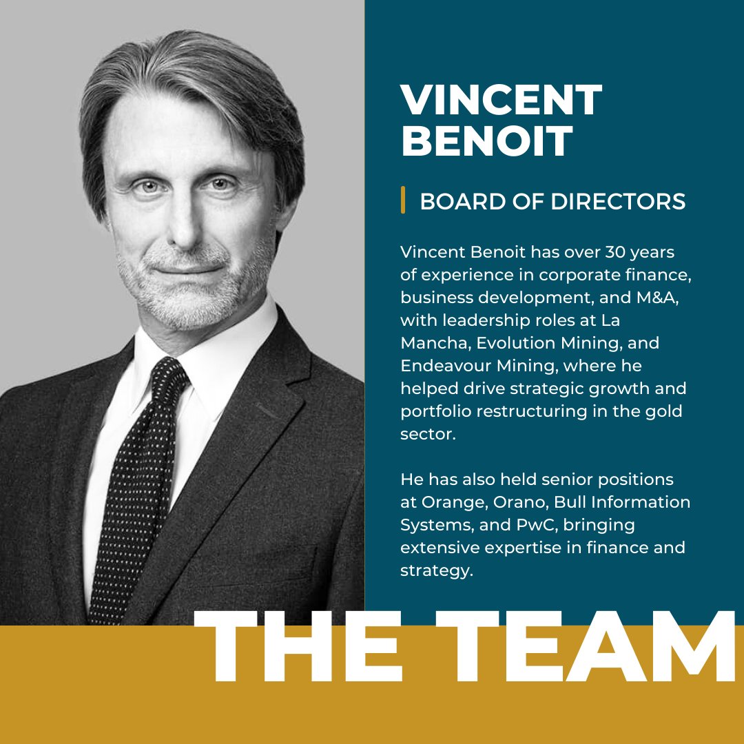 G Mining Ventures is pleased to announce the appointment of Vincent Benoit as a member of our Board of Directors, effective December 20, 2024. 

#gminingventures #mining #gold #goldmining #naturalresourceinvesting #capitalprojects #gmin #gminf  $gmif $gmin.to