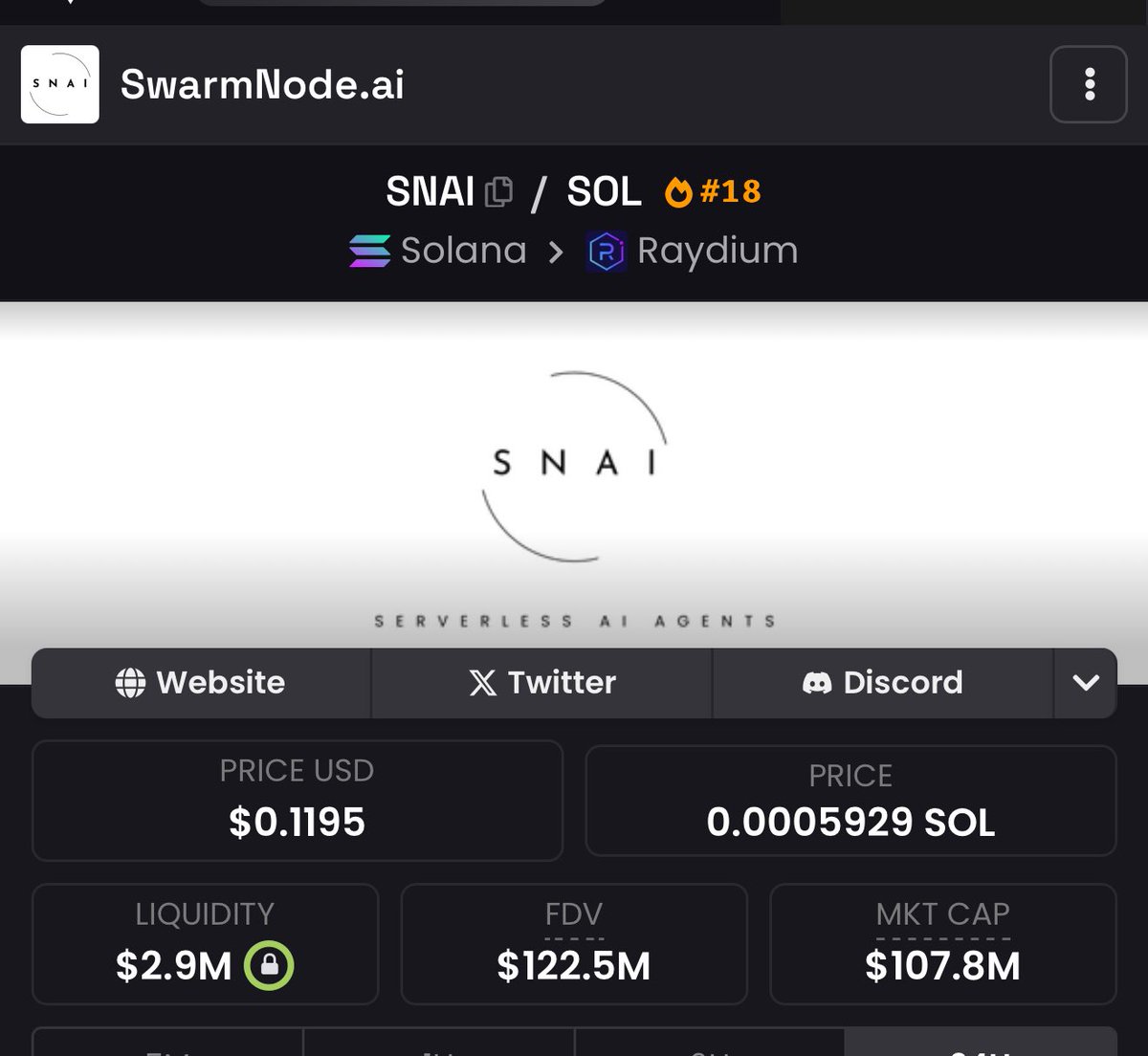 First call was at 33M. That’s a 4x since then.

From 100M we can easy make 2-3x $SNAI