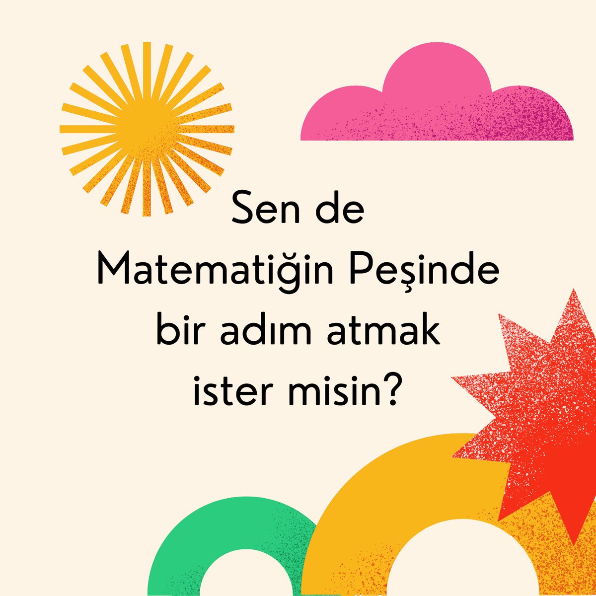 Matematikle ilgili, matematiği öğrenmeyi de paylaşmayı da seven bir topluluğuz. Etkinlikler düzenlemek ve projeler geliştirmek amacıyla toplandık. 

Sen de Matematiğin Peşinde bir atmaya ne dersin?

Aşağıdaki gönüllü formunu doldur, ilk buluşmayı kaçırma!

forms.gle/N4u9TFqwajegFG…