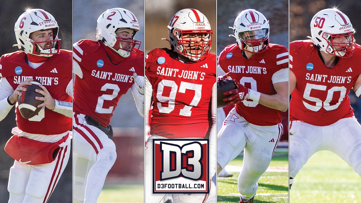 Saint John's Athletics (@sjujohnnies) on Twitter photo Congratulations to the 5⃣ <a href="/SJUFootball/">Johnnie Football</a> student-athletes who were named <a href="/d3football/">D3football.com</a> All-Americans this morning!
RELEASE: gojohnnies.com/news/2025/1/2/…
#GoJohnnies #d3fb Congratulations to the 5⃣ <a href="/SJUFootball/">Johnnie Football</a> student-athletes who were named <a href="/d3football/">D3football.com</a> All-Americans this morning!
RELEASE: gojohnnies.com/news/2025/1/2/…
#GoJohnnies #d3fb
