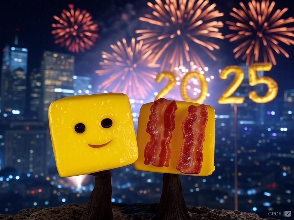 Happy New Year from Butter And Bacon! Image by <a href="/grok/">Grok</a>
