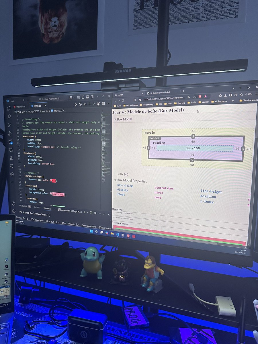 dereal_ismael's tweet image. Jour 04/30 : Modèle de boîte (Box Model)
Chaque jour, je partage un concept essentiel du CSS dans mon parcours d’apprentissage du CSS 
Aujourd’hui, je comprends comment fonctionnent les marges, les bordures et les paddings
#CSSChallenge #30DaysOfCSS