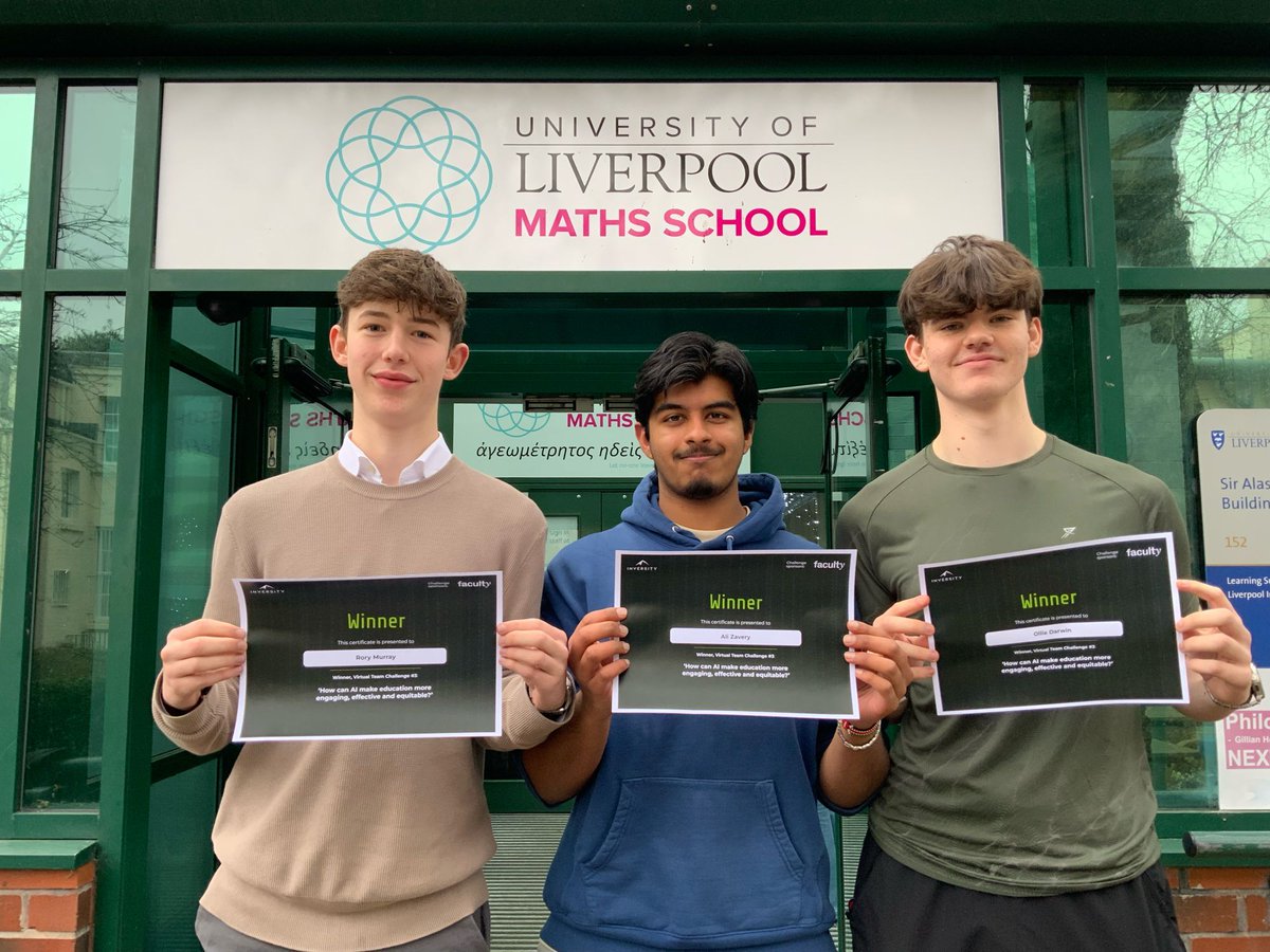 Another success for our sixth formers in this @InversityX Virtual Hackathon. Well done Rory, Ali and Ollie for a great pitch. Great work! You find out more and enter challenges at Inversity.co

#SixthForm #Inversity #Programming #AI #RaspberryPiFoundation