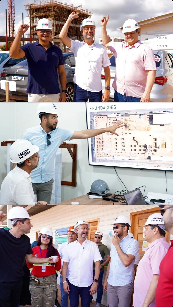 cleciozinho's tweet photo. Mais registros de nossa visita de hoje, junto com o senador @davialcolumbre e o vice-governador @AntonioTelesJr nas obras do HE

A partir de agora a nossa população verá o avanço cada vez mais desta obra, que cumprirá ainda mais o seu papel, de salvar vidas.

#governodoamapa https://t.co/fZmwMt7uIh