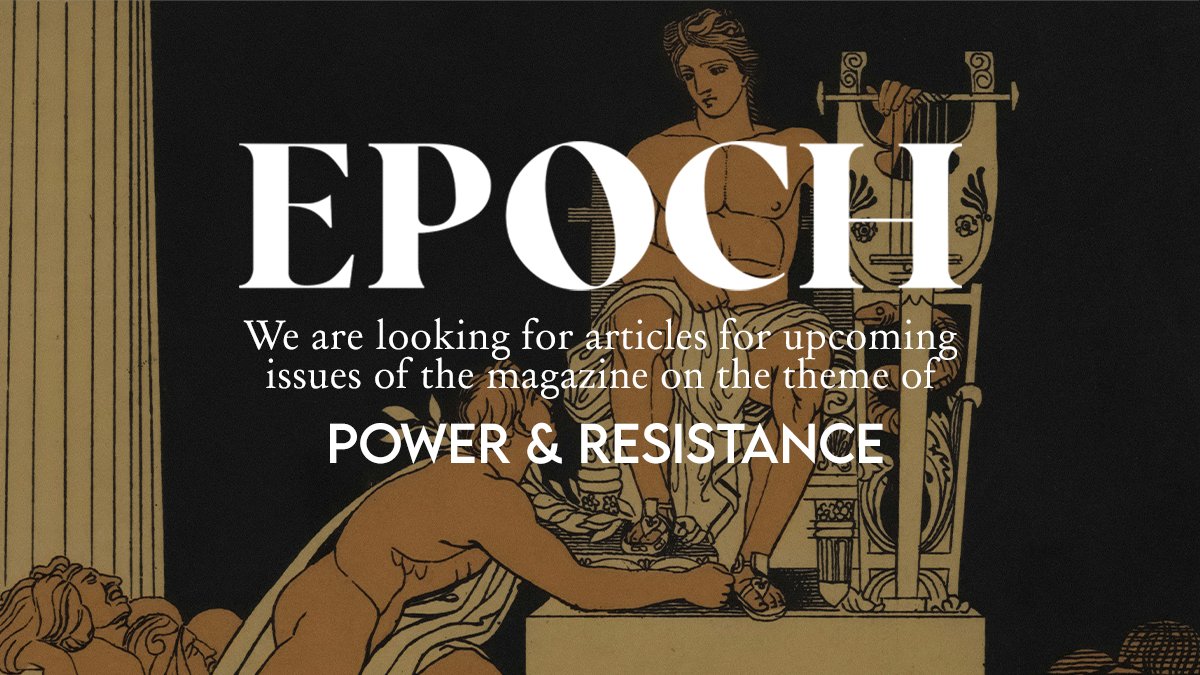The lyre, a symbol of harmony and order, juxtaposed with figures in dynamic poses, suggesting conflict or submission. EPOCH seeks submissions exploring these visual metaphors for power and resistance.

Submissions guidance in bio🔗
#history #twitterstorians #cfp #PhD #ECR