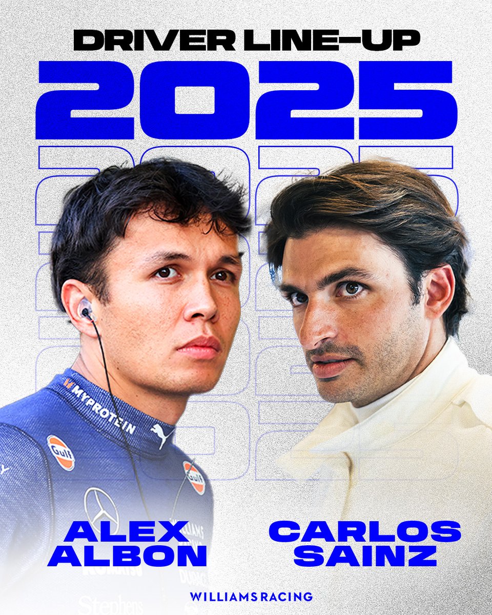 WilliamsF1's tweet photo. Two formidable drivers.

A reminder of our 2025 driver line-up 🔥 https://t.co/OlfwTGdO6O