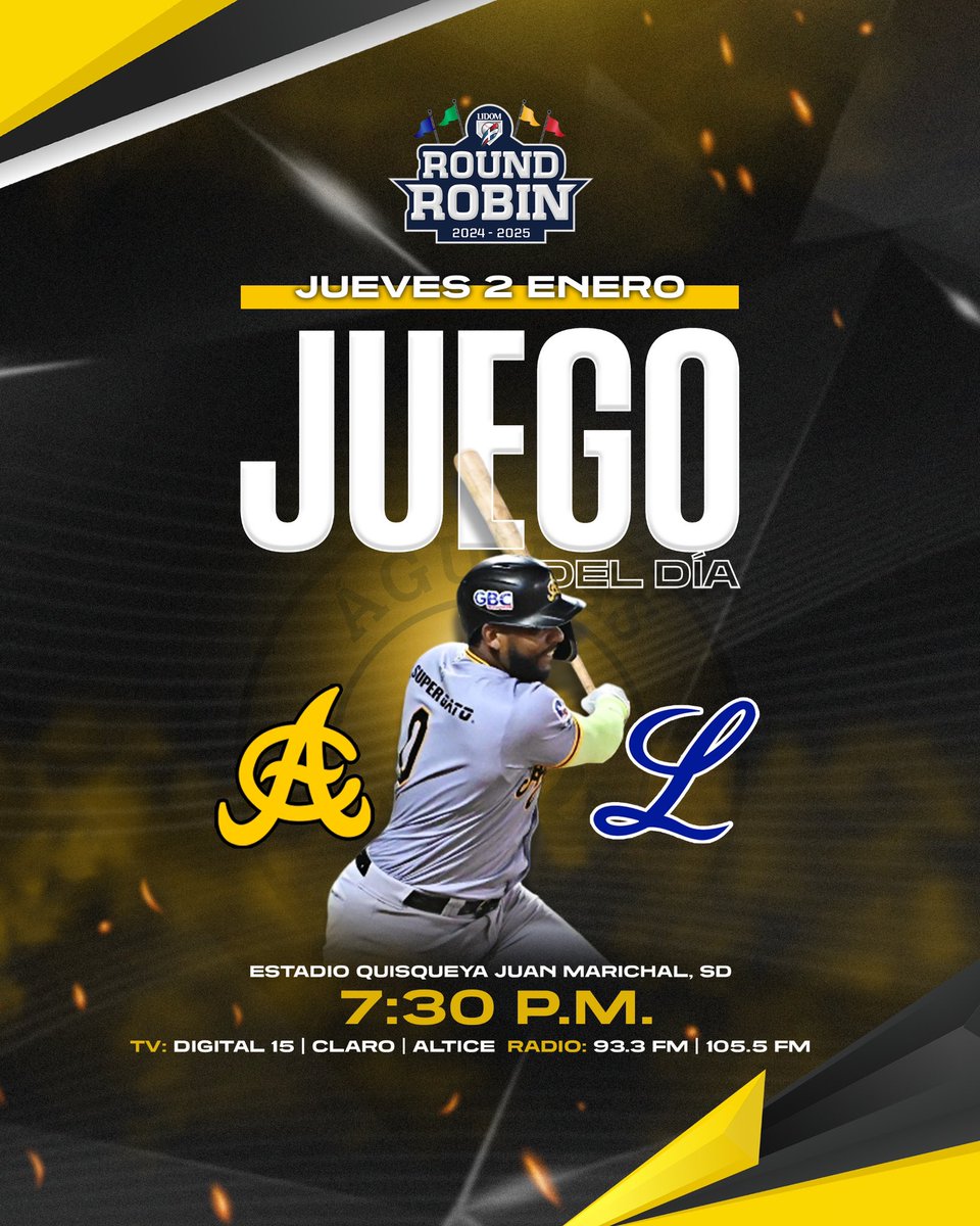 ¡PRIMERO DEL ROUND ROBIN! 

Esta noche enfrentamos a los Tigres en el estadio Quisqueya Juan Marichal a partir de las 7:30pm