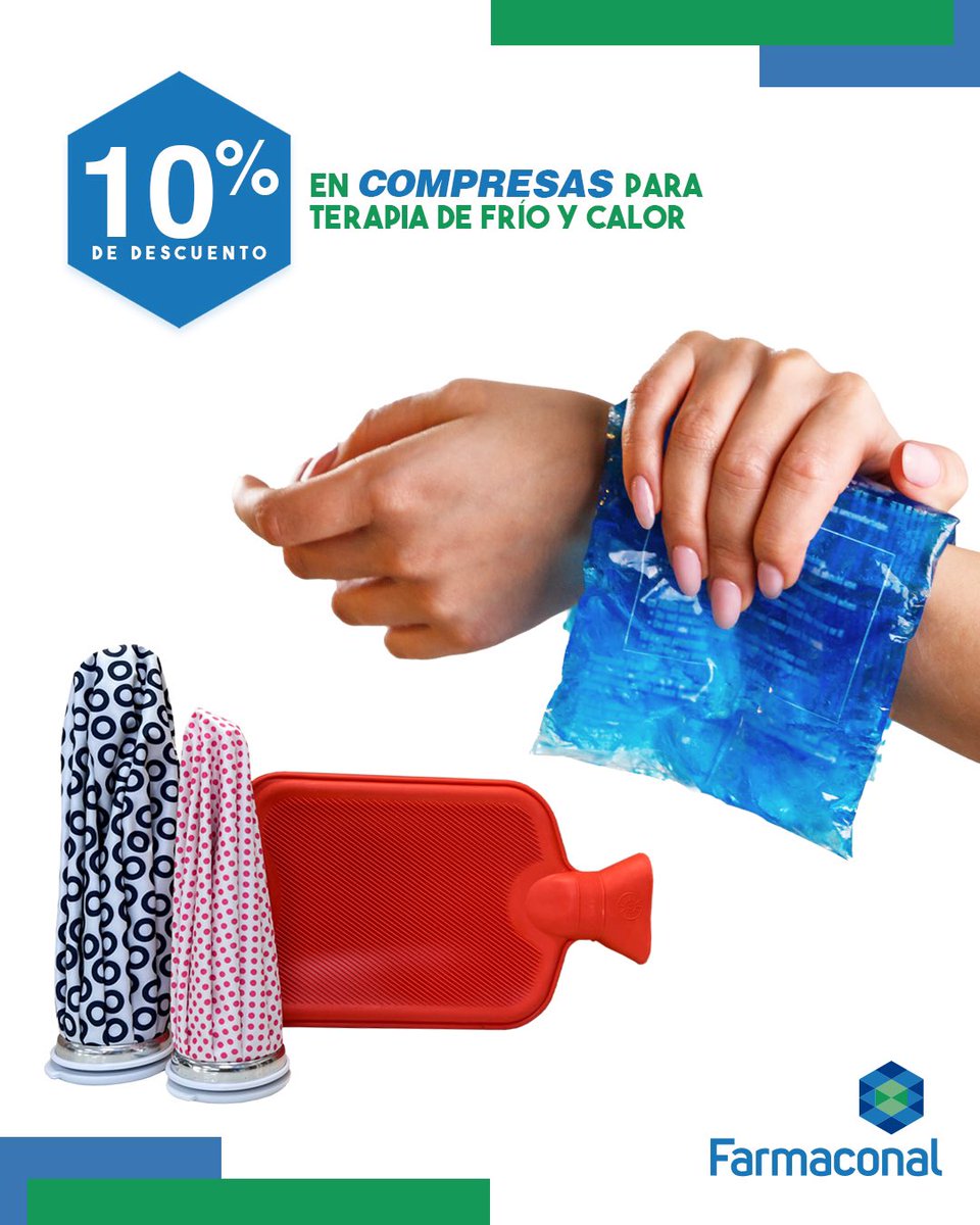 farmaconal's tweet photo. Un método eficaz para aliviar el dolor consiste en aplicar compresas frías o calientes en la zona afectada.
Hasta el 31 de enero, estas y otros modelos de #Compresas cuentan con un 10% de descuento para ayudar con tu #Bienestar.
#Salud #Descuentos #Ofertas #Farmaconal https://t.co/aUrIBO22ao