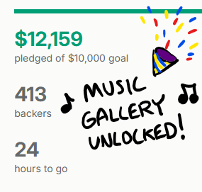 MetagameMike's tweet image. 24 HOURS REMAIN in the Kero Kero Cowboy Kickstarter and the in-game Music Gallery has been unlocked! 🎶🐸
Next stretch goal is a 1-HP CHALLENGE MODE at $15,000. Possible?? kck.st/4fHvWUA