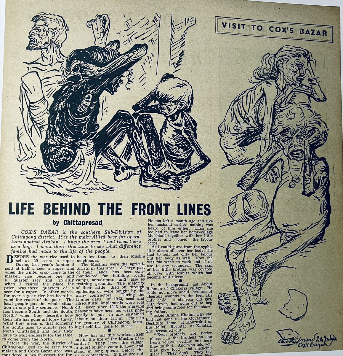 Decades before Joe Sacco redefined comics as reportage, Chittaprosad turned his art into protest, documenting the Bengal Famine with unflinching honesty. His work captured the horror, humanity, and injustice - India's pioneer of visual storytelling as activism.