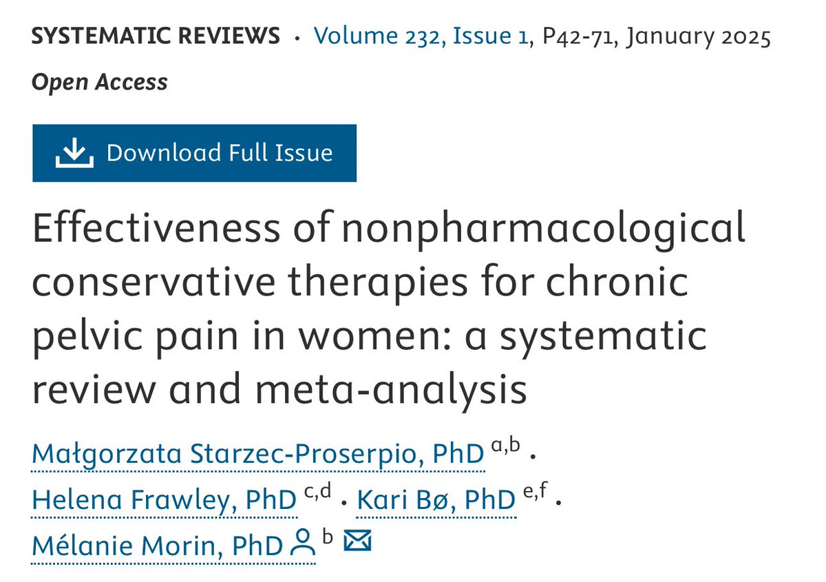 👉🏻 Hoy, un poco de #suelopélvico

Este metanaalisis de <a href="/AJOG_thegray/">AJOG</a> señala que la fisioterapia multimodal es más efectiva que los fármacos o la cirugía para tratar el dolor pélvico crónico en la mujer💪

🌟 Un resultado que subraya el poder de un enfoque no invasivo e integral