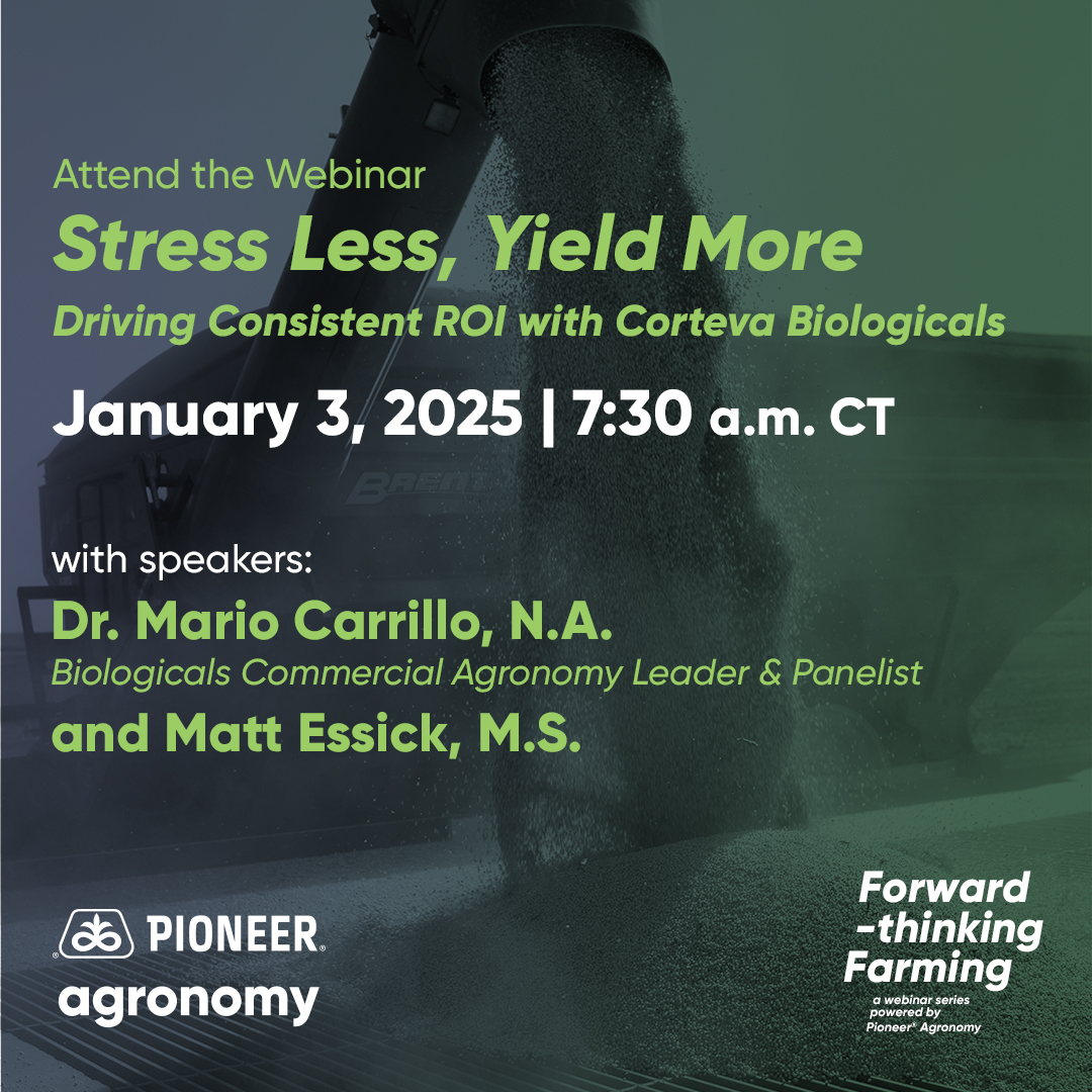 👏 🚨Mario Carillo, NA Biologicals Commerical Agronomy leader explains how Corteva biologicals can help your crop and your stress less and yield more. 

Join us January 3rd at 7:30 a.m-8:30a.m CT to learn more about Corteva biologicals here: bit.ly/3PagpAV