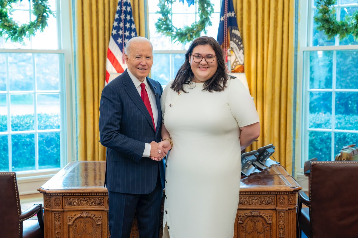Just a girl from a small town in Texas, next to a man who was once a boy from a small town in Pennsylvania. 

Thank you for everything, President Biden.