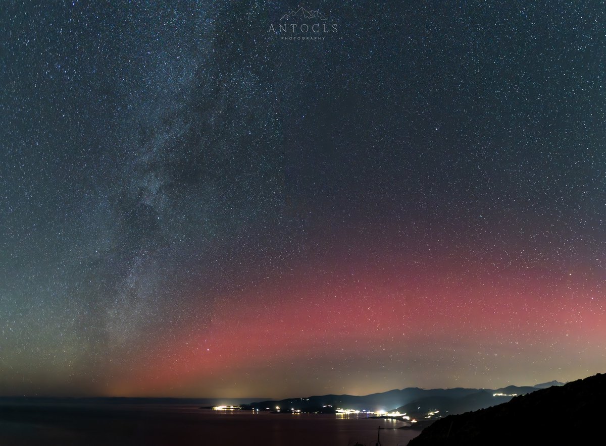 Hier soir, 1er janvier 2025, d’incroyables aurores boréales étaient visibles en Corse, comme ici au dessus du golfe de Sagone et de Carghjese 😍

Ce que l’on observe sur cette photo est l’arc SAR qui est apparu suite au phénomène.