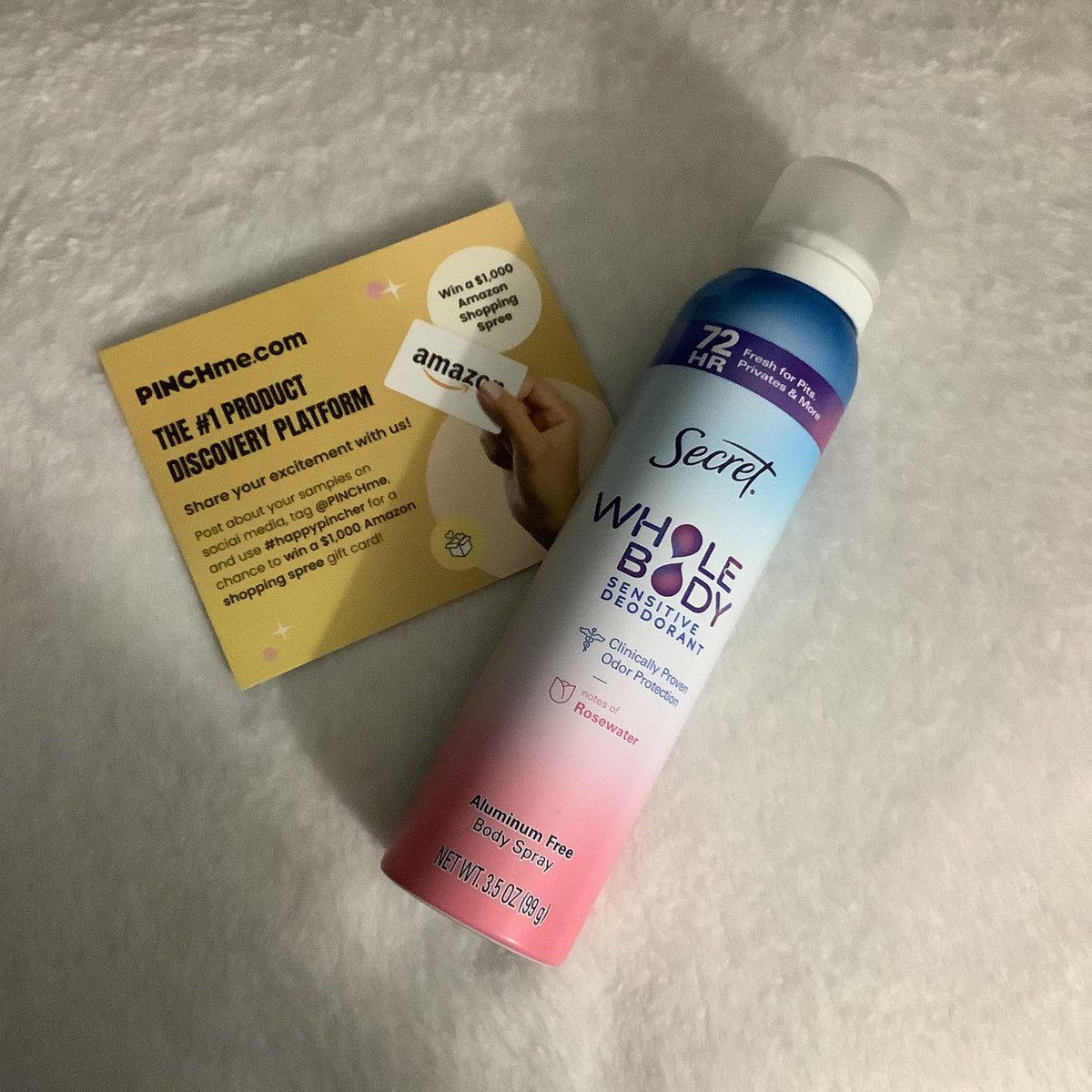RiShellz1985's tweet image. Thanks @pinchme &amp;amp; @SecretDeodorant for letting me sample whole body sensitive aluminum free deodorant with notes of rose water 🌹 

Join ⬇️
pinchme.com/signup?refCode…

#pinchmenow #pinchme #pinchmesamples #happypincher #pinchermoments #freesamples #gotitfree #complimentary