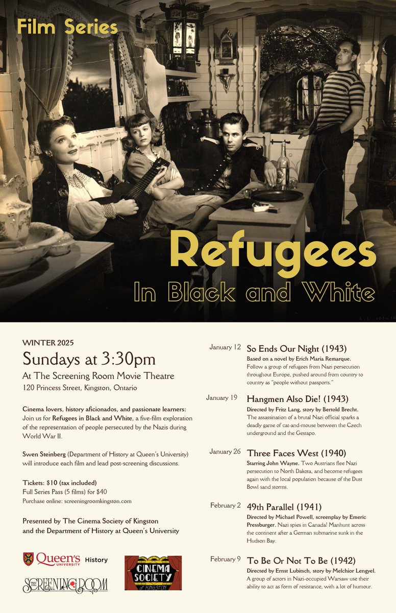 Join us for "Refugees in Black and White", a five-film exploration of the representation of people persecuted by the Nazis during World War II.