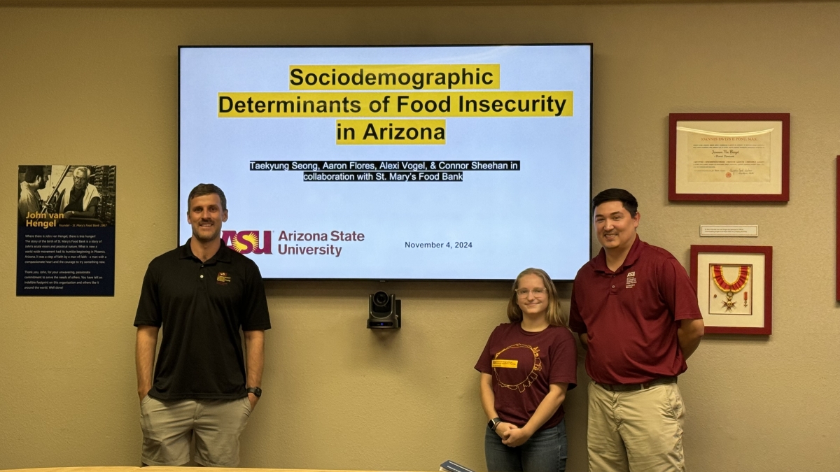 The College of Liberal Arts and Sciences (@asuthecollege) on Twitter photo <a href="/ASU/">Arizona State University</a> and <a href="/StMarysFoodBank/">St. Mary's Food Bank</a> have created an interactive dashboard to combat food insecurity in Arizona. Led by students and faculty in The College's <a href="/ASU_SGSUP/">SGSUP at ASU</a> and <a href="/SanfordSchool/">The Sanford School</a>, this tool optimizes resources and identifies areas of need. ow.ly/Qhul50UulQ5 <a href="/ASU/">Arizona State University</a> and <a href="/StMarysFoodBank/">St. Mary's Food Bank</a> have created an interactive dashboard to combat food insecurity in Arizona. Led by students and faculty in The College's <a href="/ASU_SGSUP/">SGSUP at ASU</a> and <a href="/SanfordSchool/">The Sanford School</a>, this tool optimizes resources and identifies areas of need. ow.ly/Qhul50UulQ5