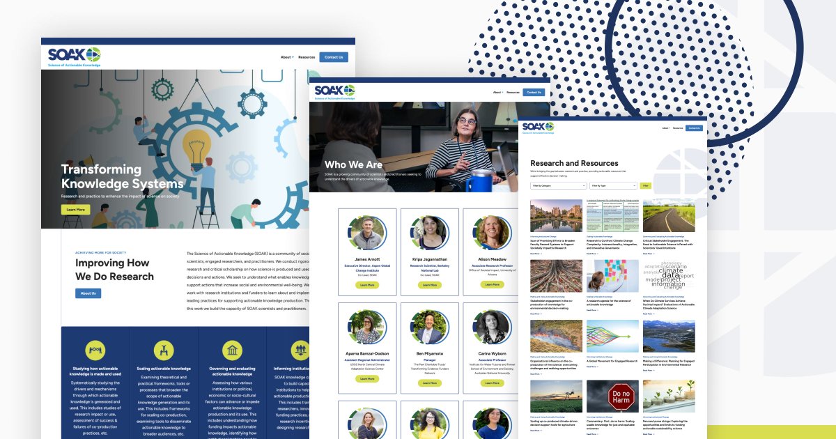 The new Science of Actionable Knowledge site combines an eye-catching design with an easy-to-follow content structure, assisting the organization in promoting their mission of bridging research and practice through applicable knowledge. Visit the site at scienceofactionableknowledge.org